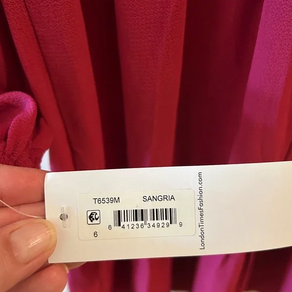 Dress, London Times, size 6, Color, ***   Dress is not red, Burgundy/Sangria - Picture 6 of 6